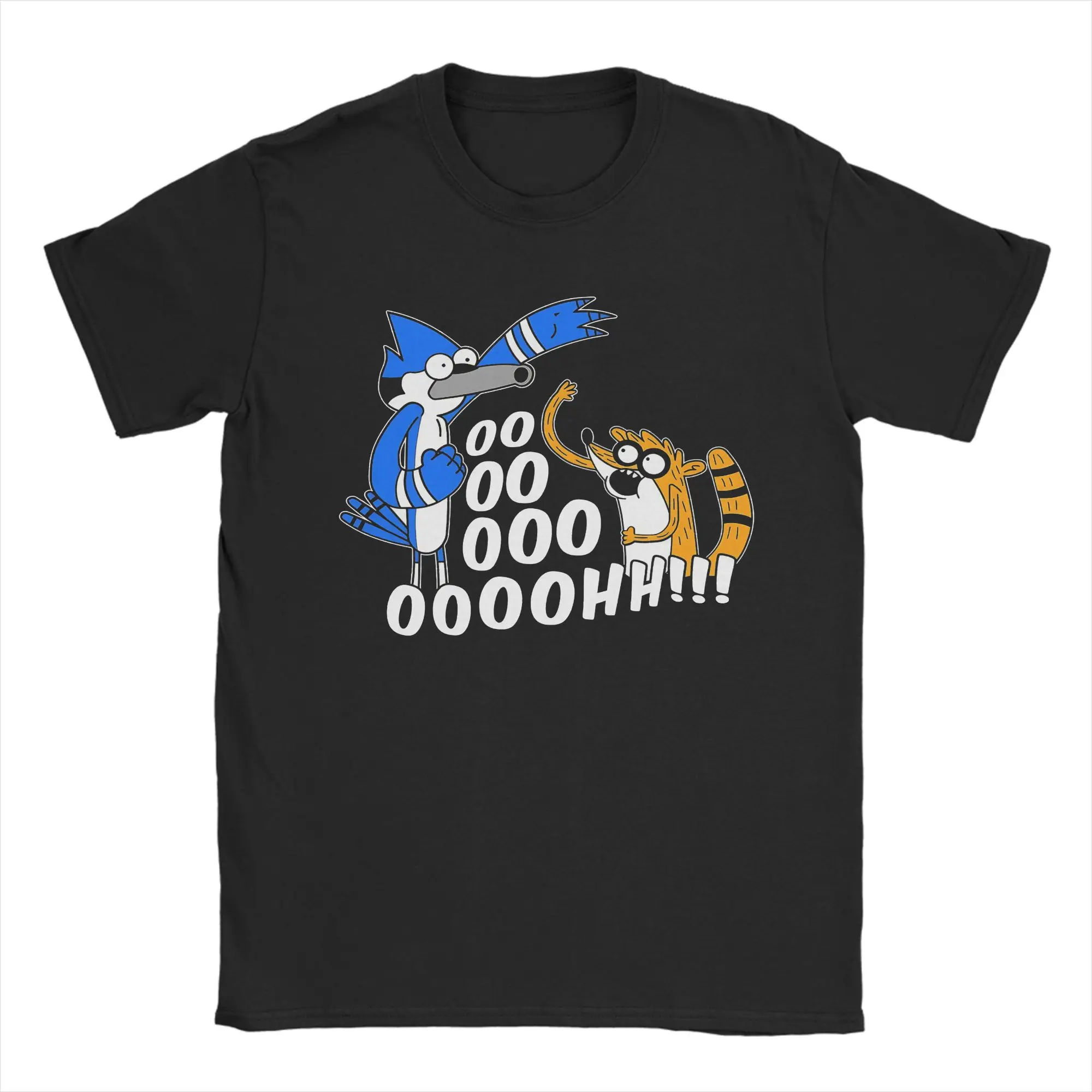 Rigby and Mordecai T-Shirt Regulars Show  Vintage Pure Cotton Tee Shirt Crew Neck Short Sleeve T Shirts New Arrival Tops
