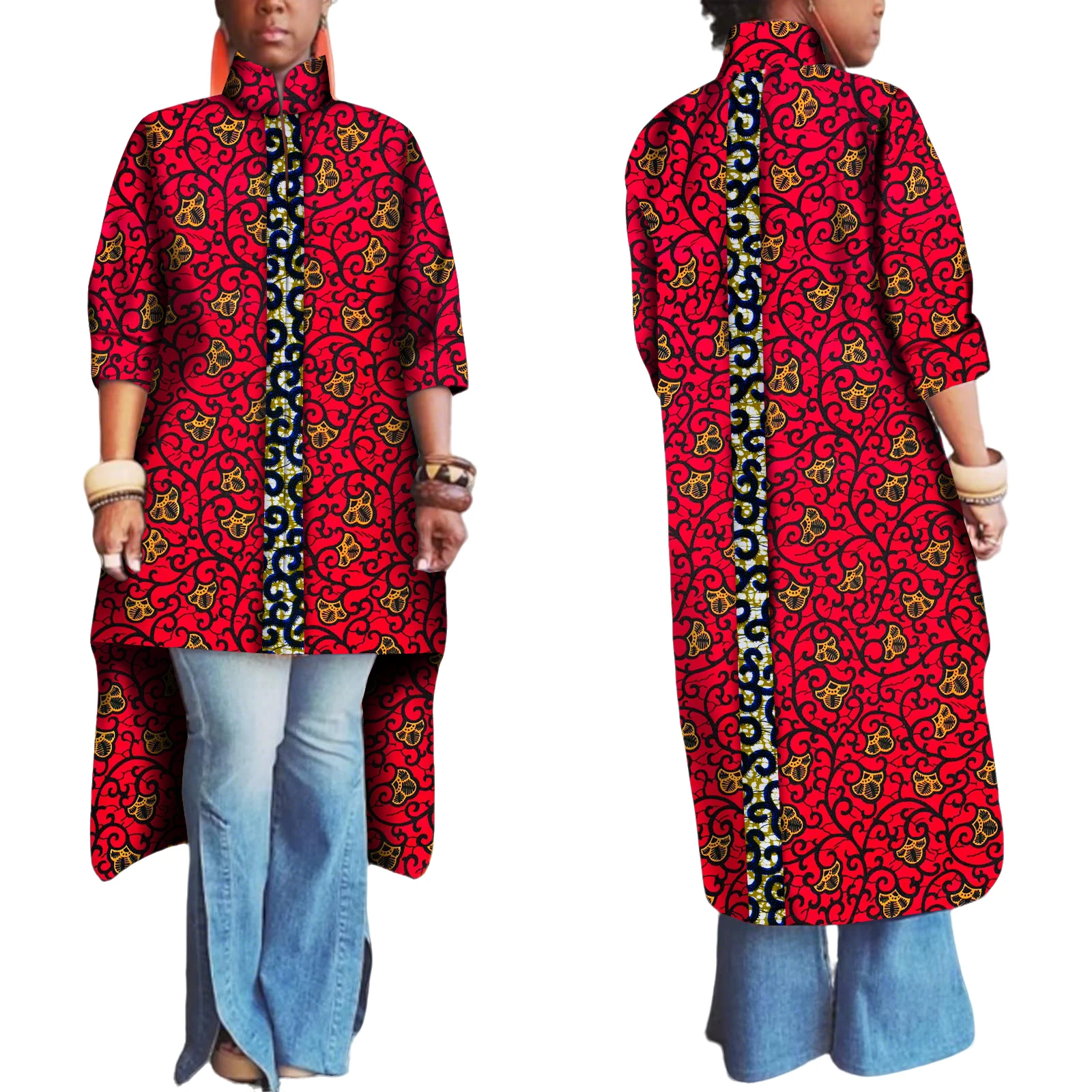 

Африканский наряд для женщин, топ Dashiki, пальто на пуговицах в Анкаре, одежда с принтом Kente, повседневная нарядная одежда