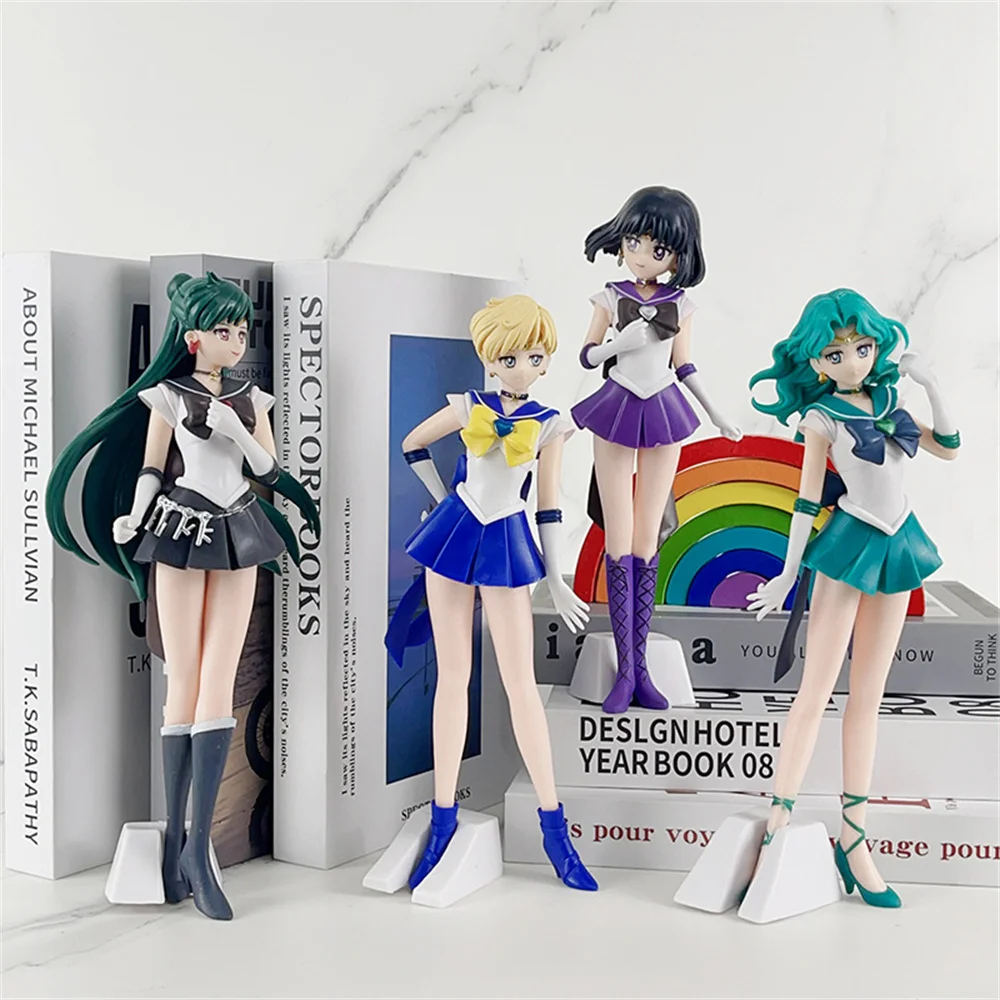 Cute Sailor Moon Anime Figure Kawaii Sailor Saturn Mars Mercury Jupiter Venus Action Figurine Collectible Kids Toys Model Gifts