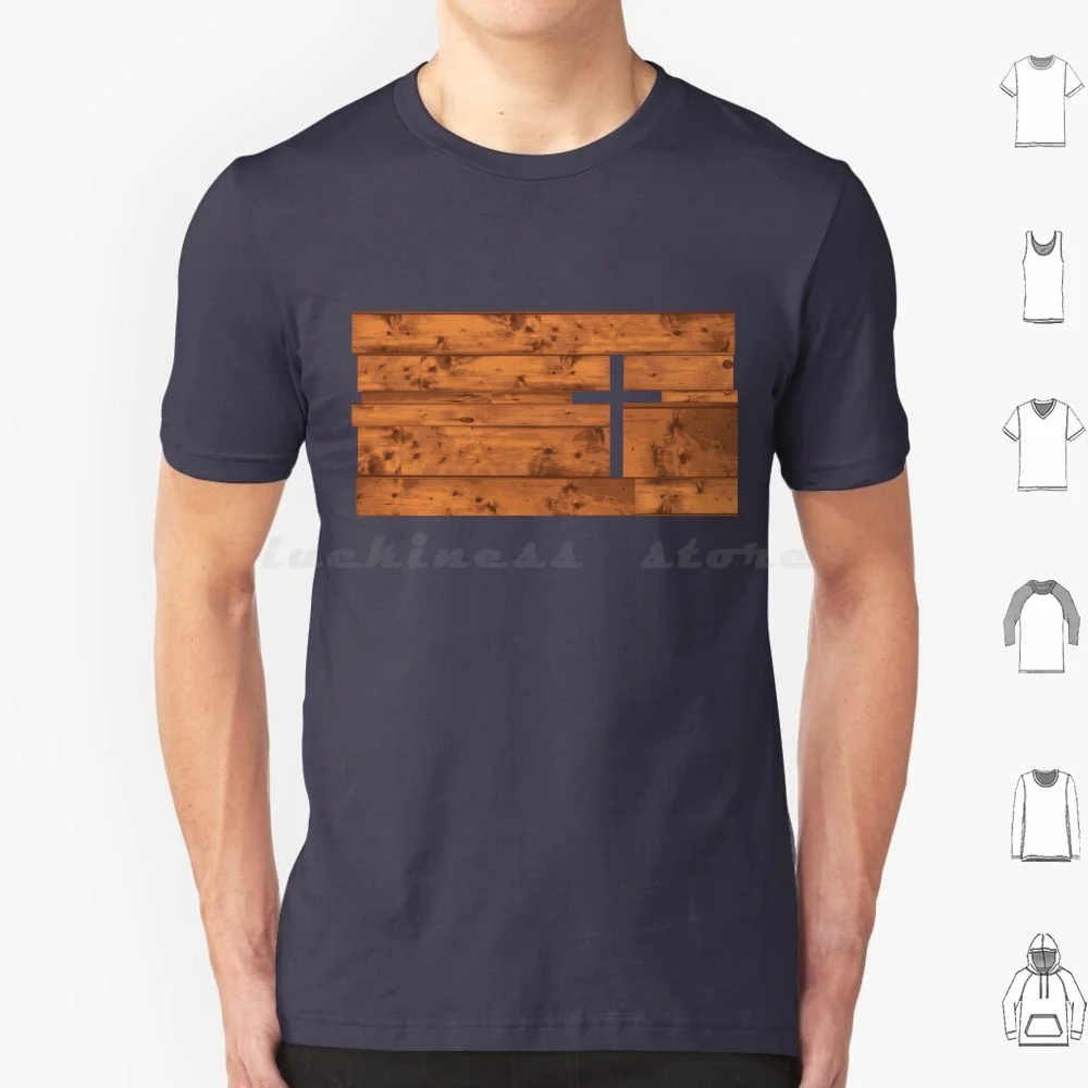 The Cross-Inspired Wooden Design T Shirt Big Size 100% Cotton Christian Cross Christianity Pastor Wood Wooden Jesus Calvary