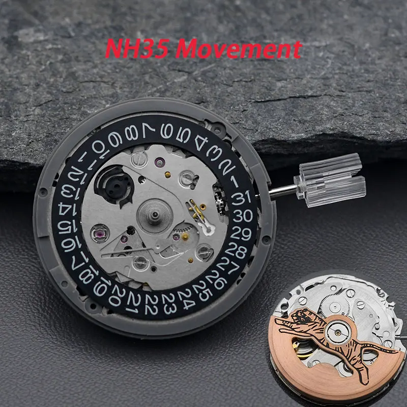 Japan  NH35 NH36 Automatic Movement With Oscillating Weight Modified Rotors Black Week/Window Luxury Date Watch  Repair