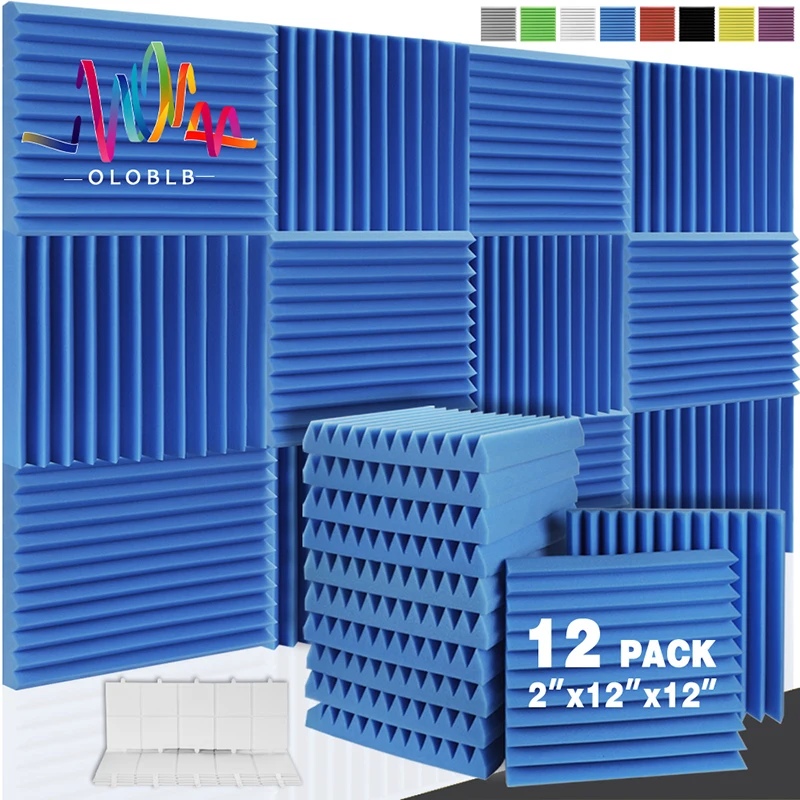 House Isolation 12 Pcs Wall Soundproof Foam Sponge Pad Sound Absorption Treatment Panel Ktv Room Studio Acoustic Foam Panels