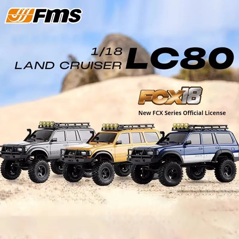 

FMS FCX18 LC80 1/18 Land Cruiser Off-Road Four-Wheel Drive Climbing Car 60 Minutes Long Range RC Remote Control Car RTR
