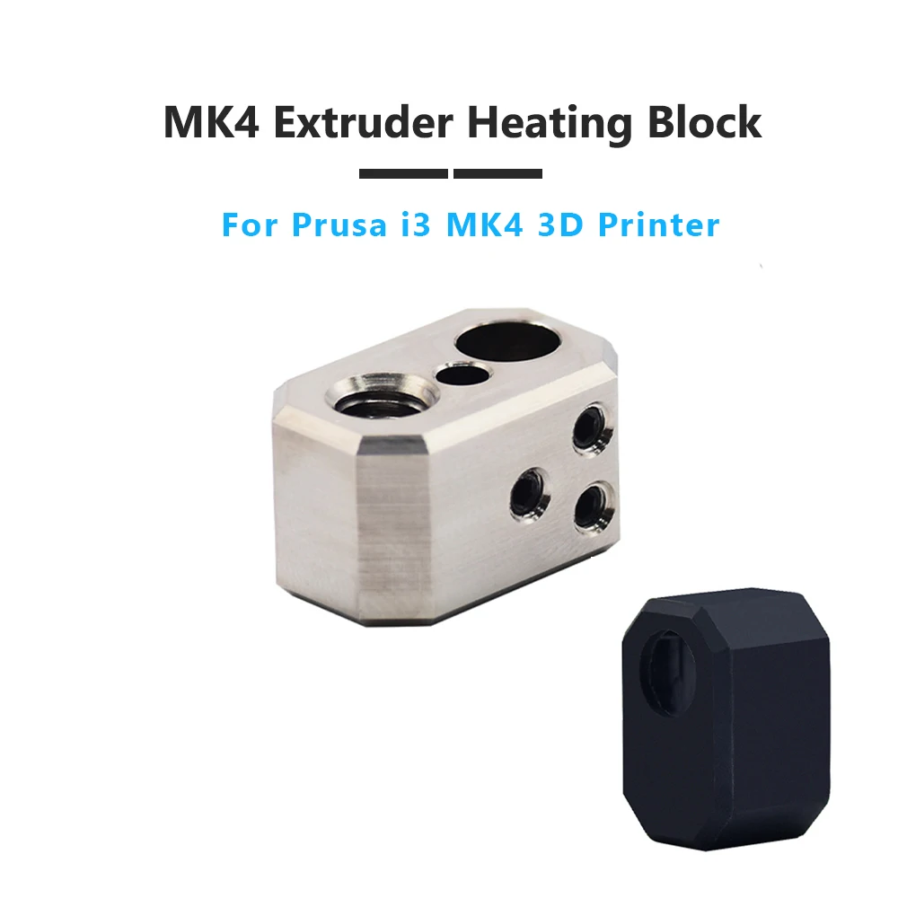 

3D Printer Parts Prusa MK4 Extruder Heater Block 500℃ High Temperature Heated Block Copper Heated Heating Block for Prusa I3