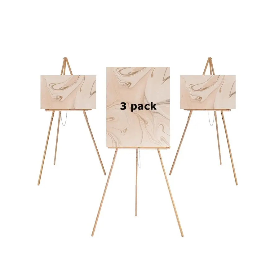 

3 Pcs 63 Wooden Easel Stand for Sign, Dualuse Adjustable Height, Wood Floor Display Easel for Wedding, Welcome Board, Poster, Pi