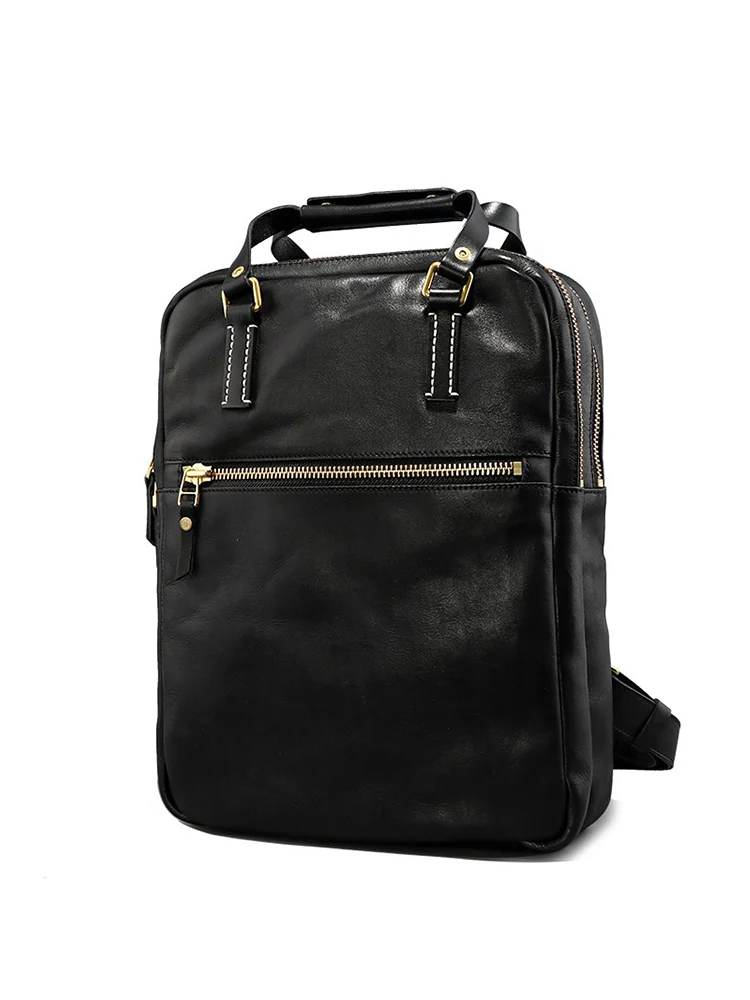 Men's Backpack Genuine Leather Laptop Bag Travel Backpacks Casual Shoulder Bag Fashion Men Portable Handbags Schoolbag