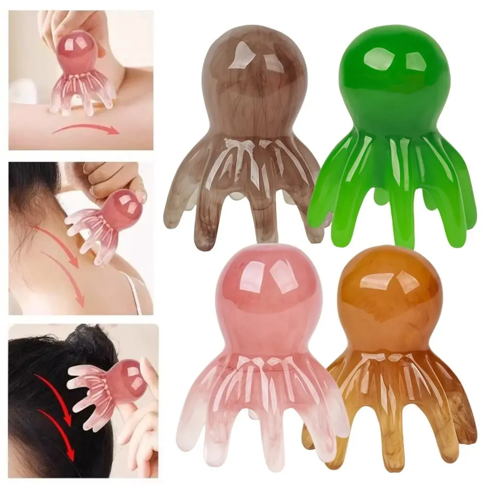 8 Tooth Octopus Massage Comb Anti-Hair Loss Head Meridian Scraping Head Massager Resin Scalp Massager Tool Hair Care Acupressure