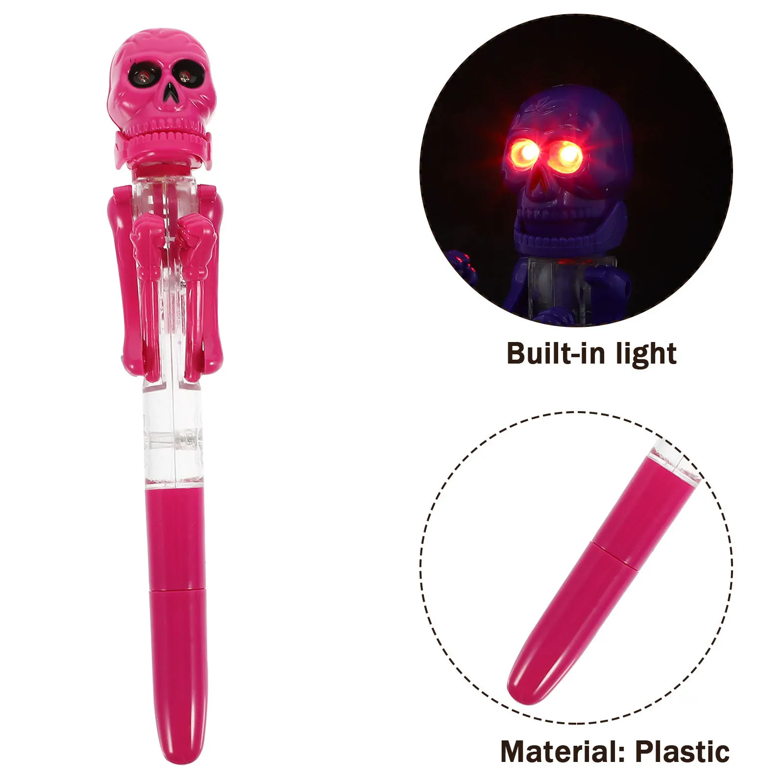 

3pcs Halloween Ballpoint Pen Glow Skull Pumpkin Design Writing Party Favors School Stationery Gift Decorative Pens