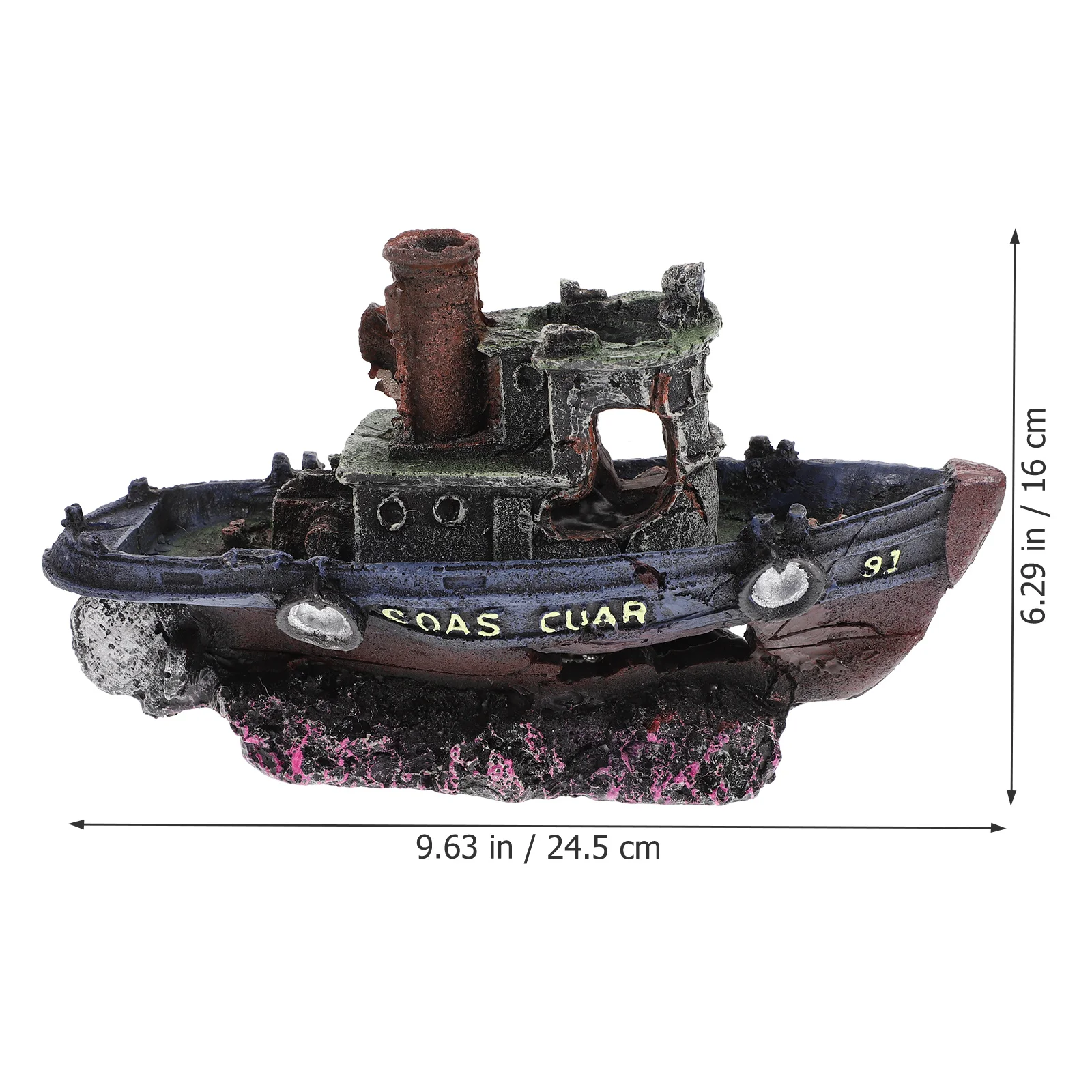 

Decorative Ship Aquarium Hiding Cave Durable Resin Fish Tank Ornament Turtle Tank Shelter Aquarium Decoration Accessory