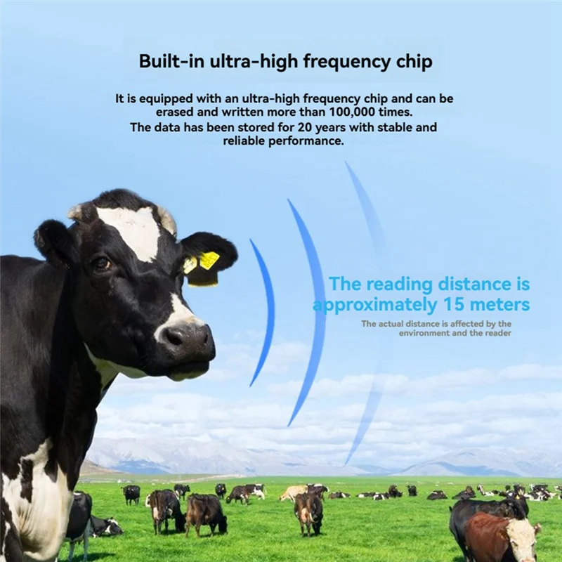 

100Pcs UHF Electronic Ear Tag RFID Animal Tag 860-960Mhz For Pig Sheep Goat Cattle Tracking C