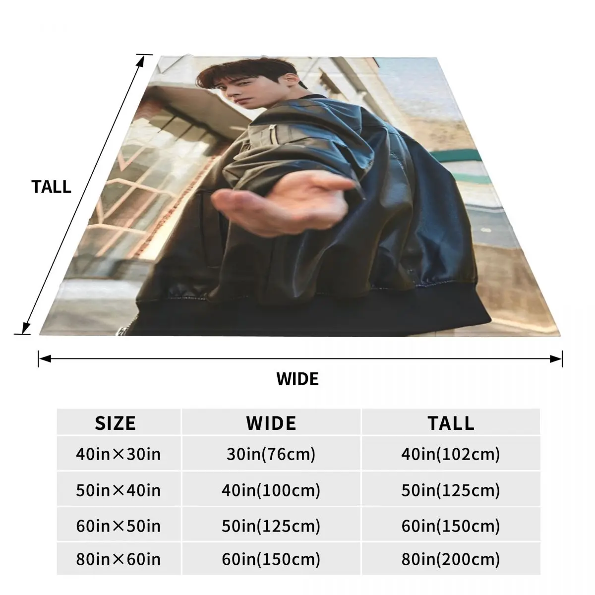 Cha Eun Woo Fleece Throw Blanket Blanket for Sofa Travel Lightweight Bedroom Quilt