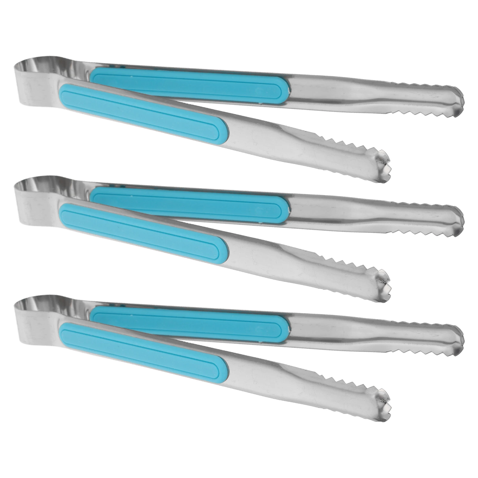 

3pcs Stainless Steel Bbq Tongs Ergonomic Heat Resistant Kitchen Tools Food Serving Clips Portable Steak Clamp Anti-Slip