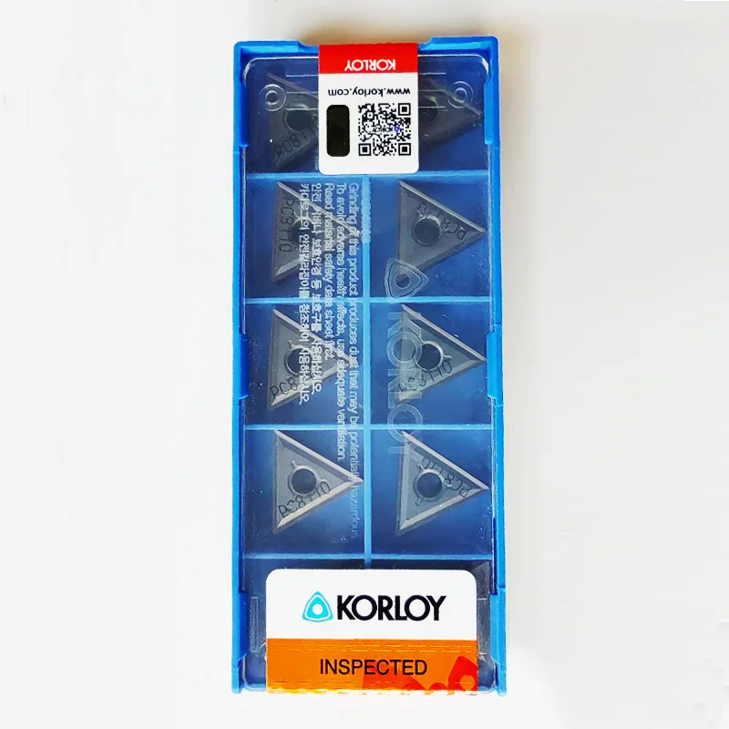 1 Caixa KORLOY 100% Original TNMG160404 TNMG160408 TNMG220404 TNMG220408 VP2 VP3 PC8110 Ferramentas para Torno CNC Pastilhas de Torneamento de Metal Duro