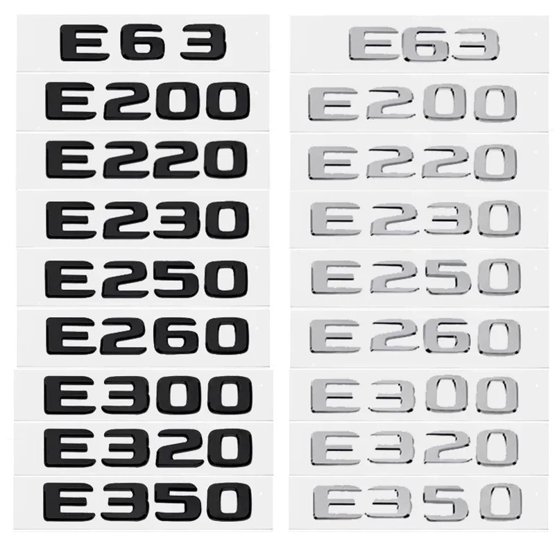 Car Trunk Letters Logo Emblem Badge Decals Sticker For Mercedes Benz E Class E200 E220 E230 E250 E260 E300 E350 E400 W212 W213