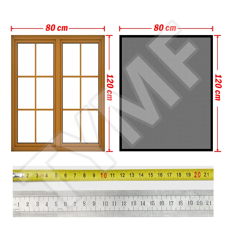 Black Window Mosquito Net Summer Screen Supports Customized Sizes is Detachable and Can washable Prevent Mosquitoes and Insects