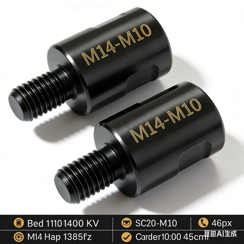 2Pcs M14 Female to M10 Male Thread Adapter Converter for Angle Grinder Polisher Drill Hole Opener Extension Rod