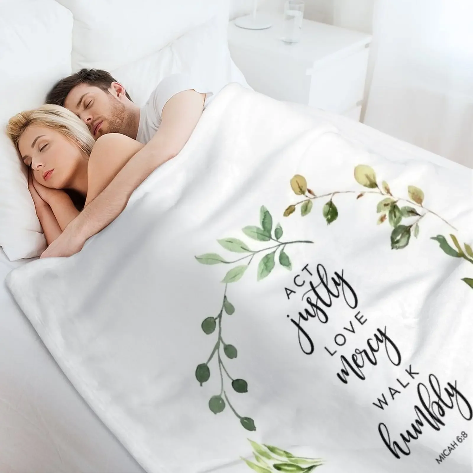 Act Justly Love Mercy Walk Humbly Throw Blanket Vintage متعددة الأغراض Quilt Luxury St Blankets