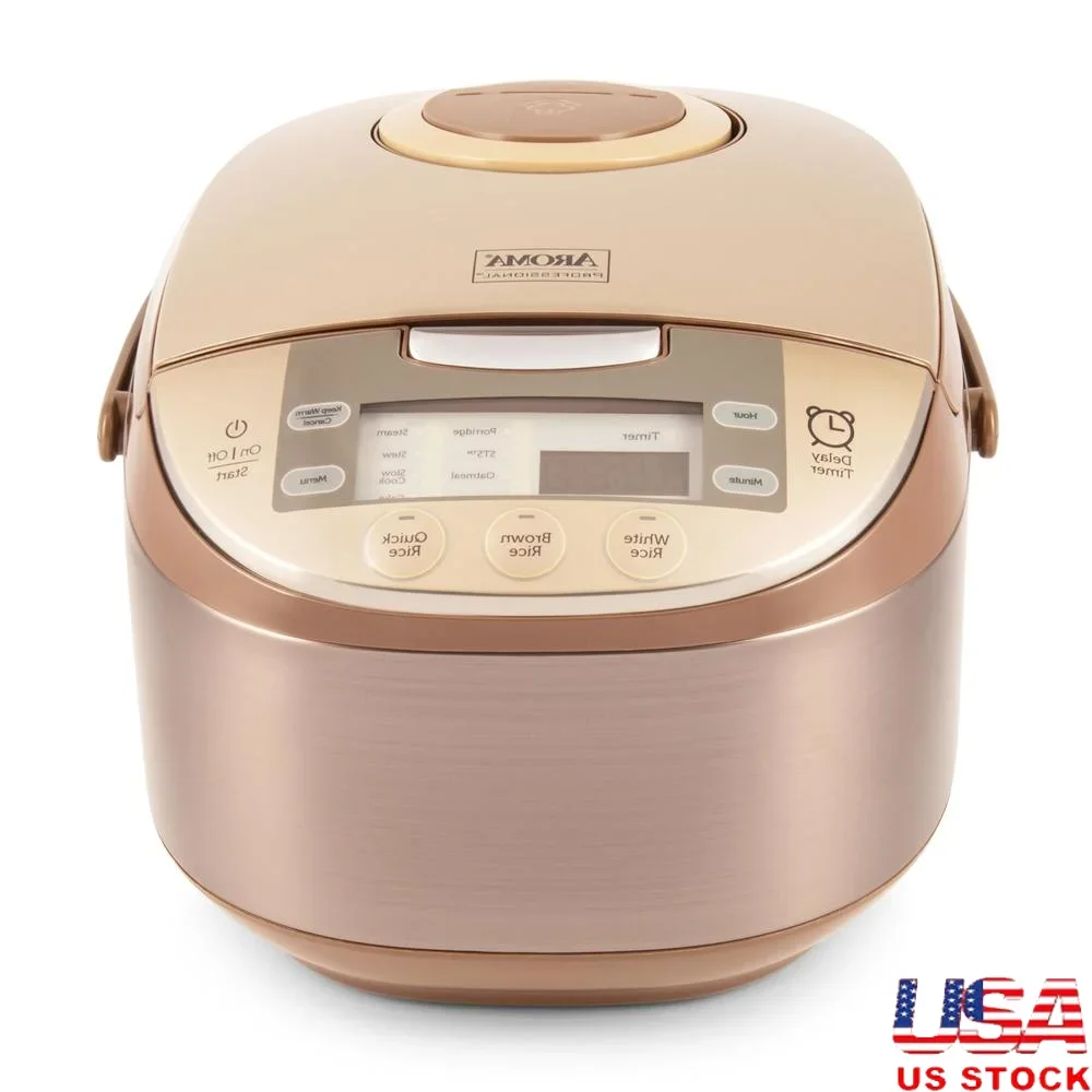 Olla arrocera cruda de 6 tazas, vaporizador de alimentos, olla de cocción lenta, multicocina programable con temporizador de retardo y bandeja de vapor, comidas saludables