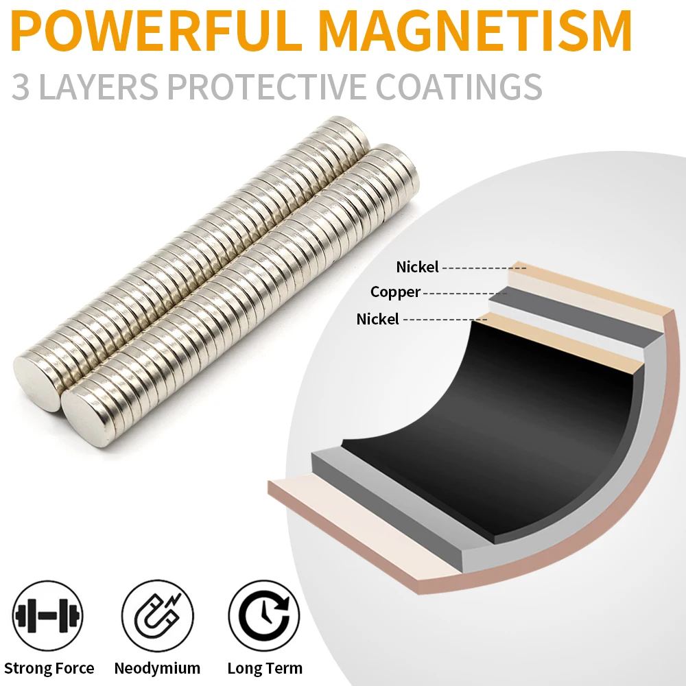 Strong Round Magnets for Fridge, DIY Projects, Science & Office Use Refrigerator Magnet 16x3mm