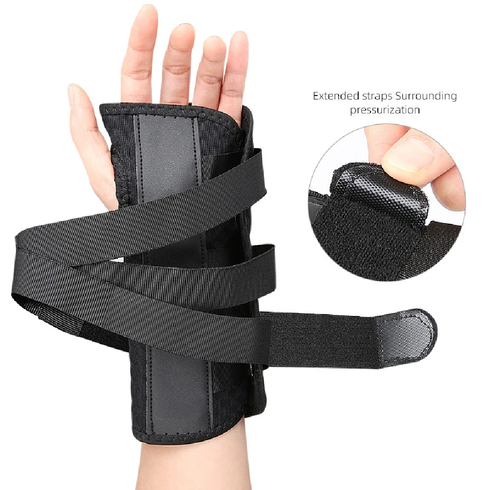 1pcs Carpal Tunnel Wrist Brace,Adjustable Night Wrist Support with 2 Metal Splints,Hand Brace for Men Women No Pressure on Thumb