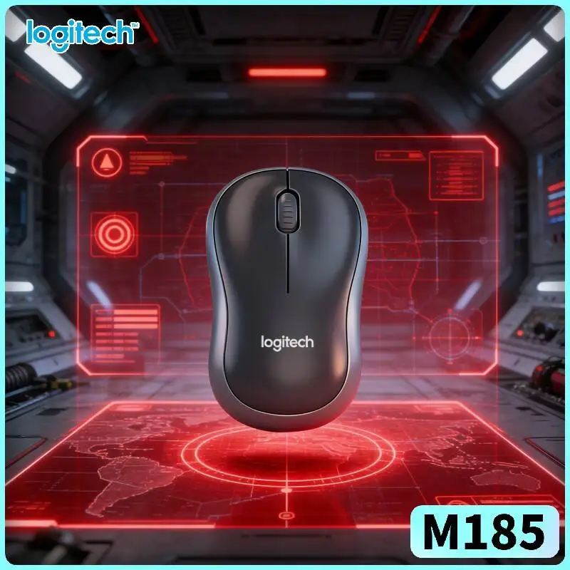 Logitech M185 Power-Office Mouse Auto-Sleep 12-Month Battery 10m Range 3 Buttons Scroll Home Study Work Tool