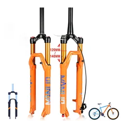 Nanlio X7 PRO MTB Suspension Forks 26 27.5 29’ 34 Tube 120/140 Travel Damped Rebound Adjustment Quick Release/Thru Axle Air Fork