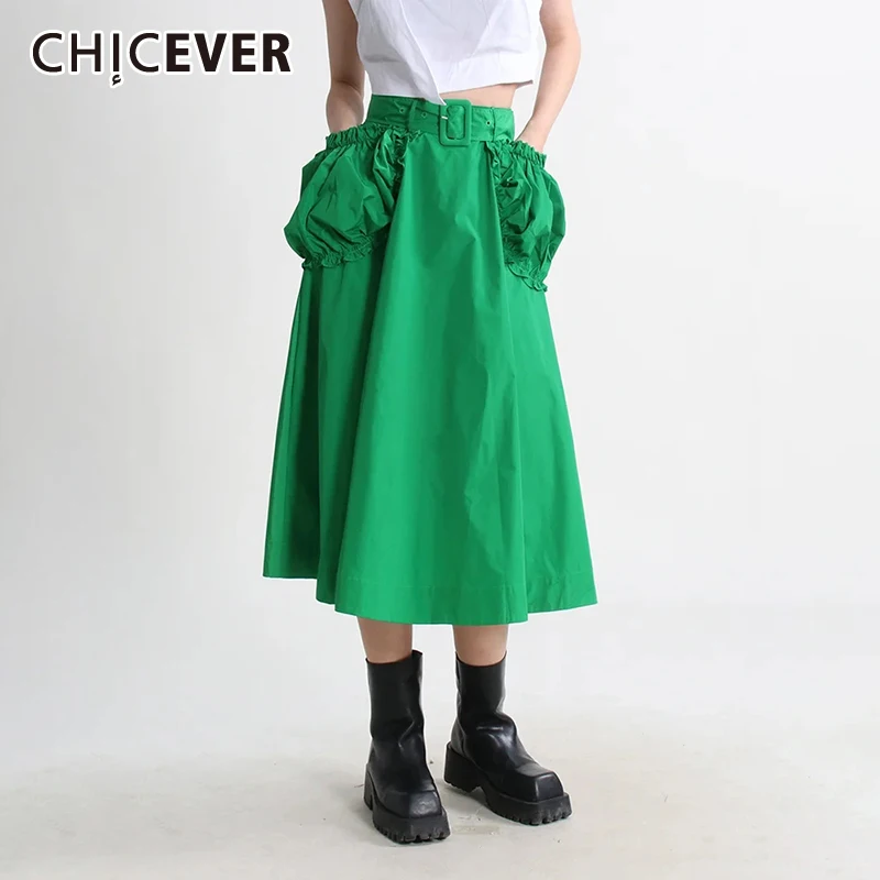 Женская винтажная Юбка-миди на молнии с оборками и карманами