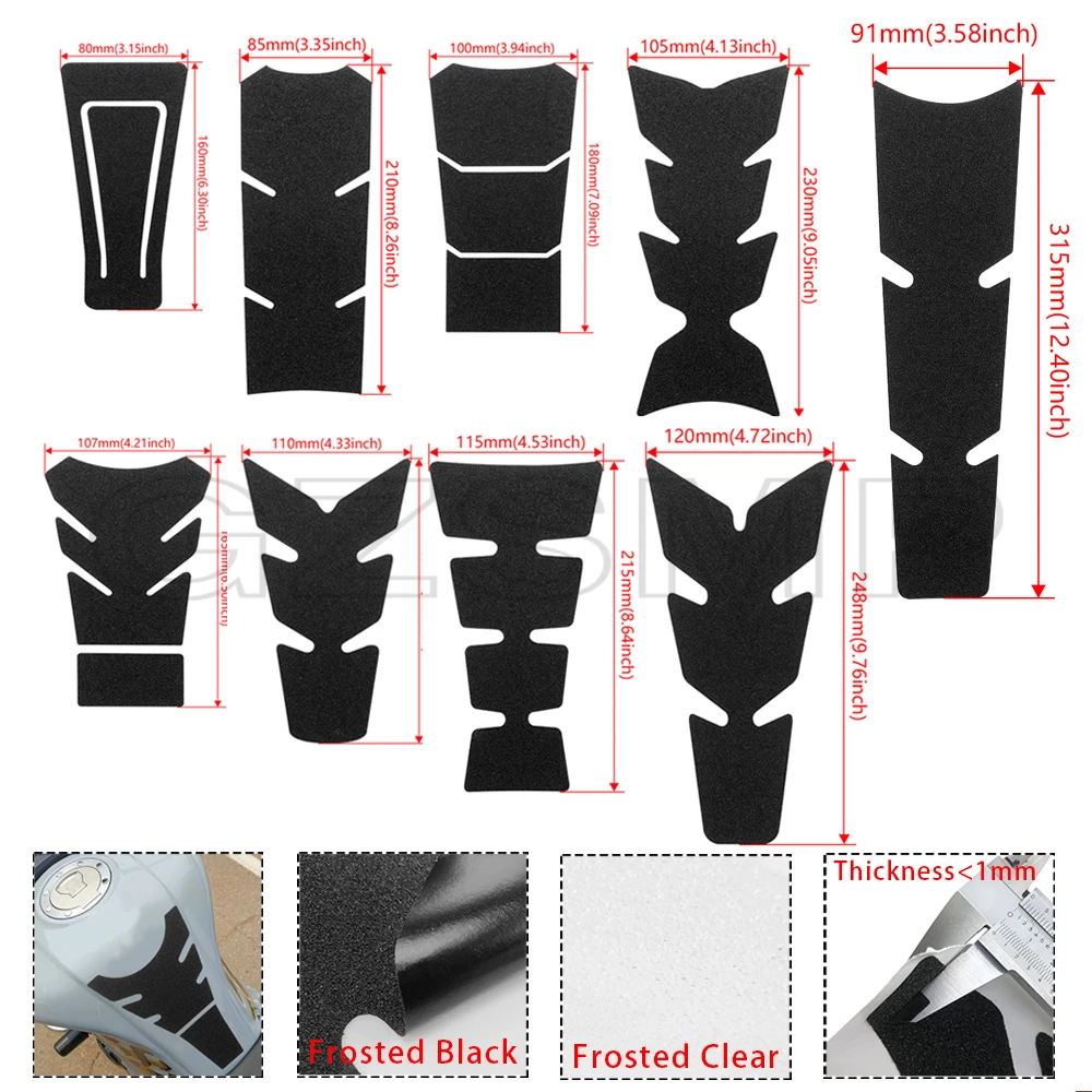 

Motorcycle Universal Frosted Black Fish Bone Sticker Gas Fuel Tank Protector Pad Cover Decal Tank Pad Tankpad Protector