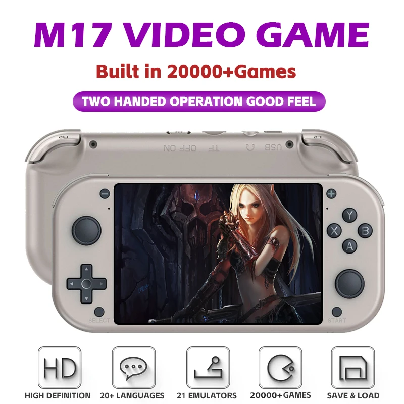 M17 Console di gioco portatile retrò Open Source sistema Linux schermo IPS da 4.3 pollici lettore Video portatile PSP portatile