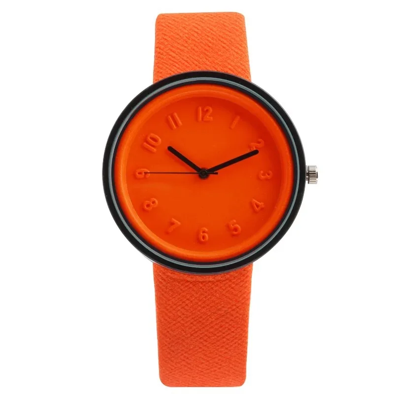 New Fashion Women's Quartz Watch Canvas Belt Watch，Solid Color Minimalist Watch with Numbers，Women's Watches No Waterproof