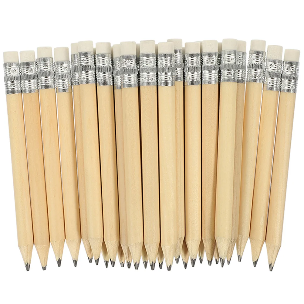 35 Pcs Half Size Pencils Kids Erasable Mini Short Students Drawing Round Rod Writing Use Golf