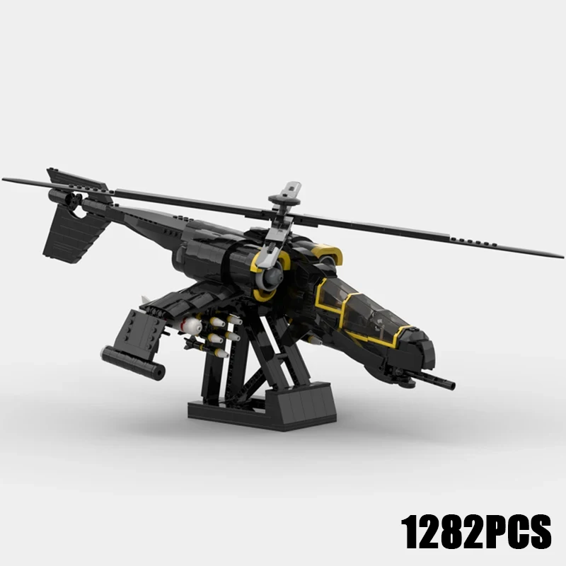 Military Aircraft Model Moc Building Bricks Attack Gunship Technology Modular Blocks Gifts Christmas Toys DIY Sets Assembly