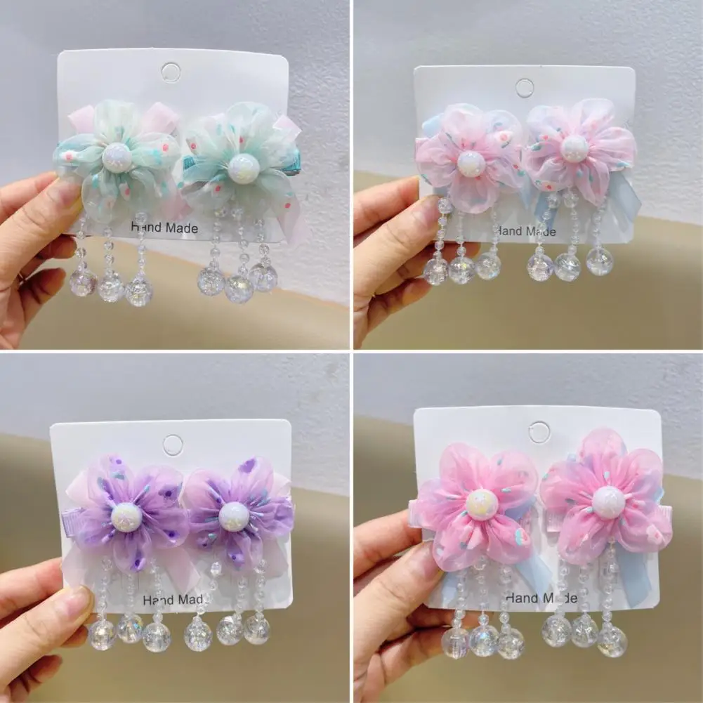

Cute Pink and Blue Ribbon Tassel Hairpin Hair Clip for Children Girl Ancient Style Hanfu Hair Pins Cosplay Hair Accessories