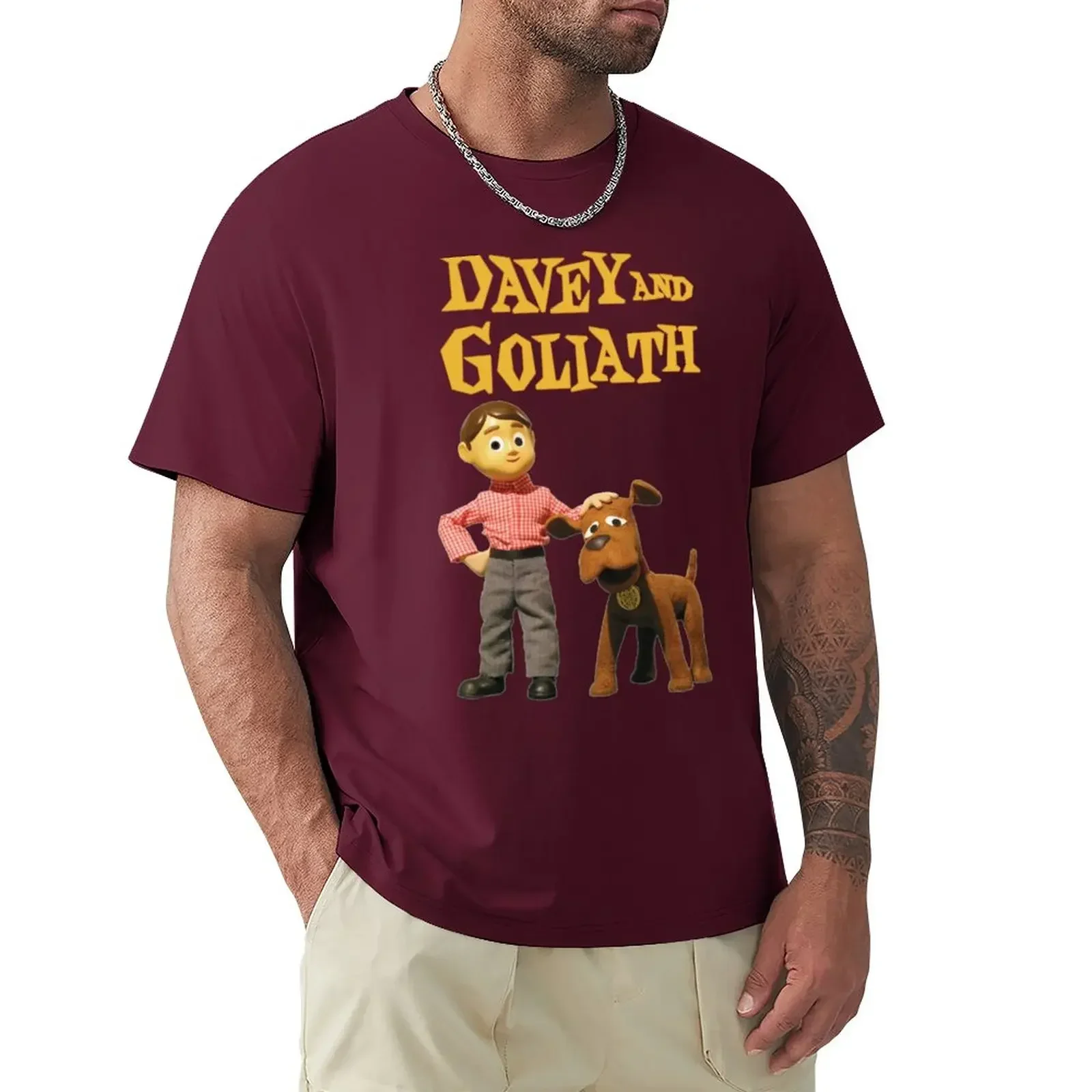 Cute clothes men t shirts Davey and Goliath graphic t shirts harajuku clothing oversized 2024 summer funny style hot sale cotton