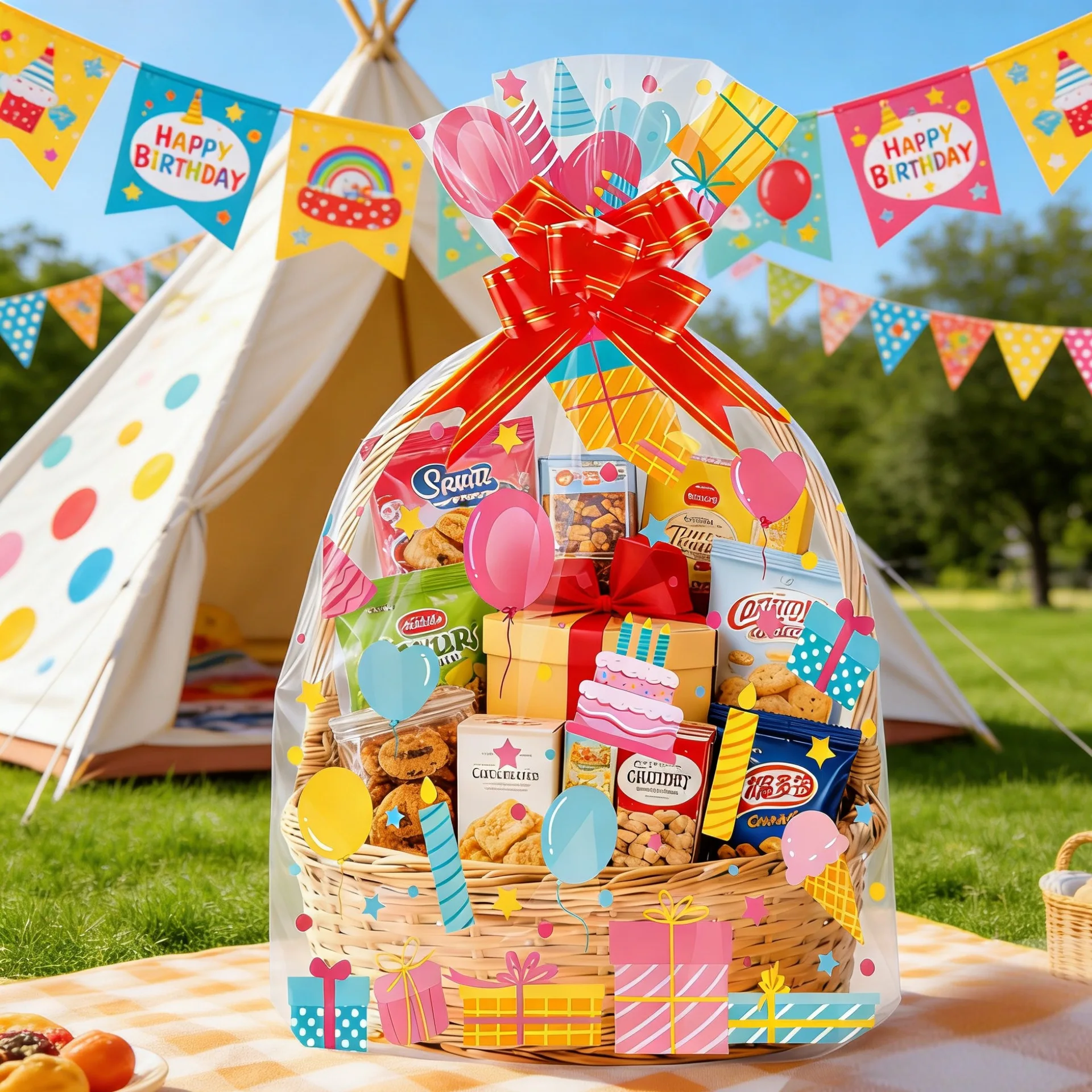 20 шт. прозрачных пакетов OPP  – обзор и цена Snacks Food Gift Baskets