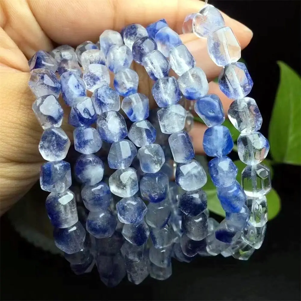 Natural Freeform Dumortierite Bracelet Gemstone Round Bead Crystal Healing Fengshui Gemstone Bracelet Jewelry Gift 1PCS