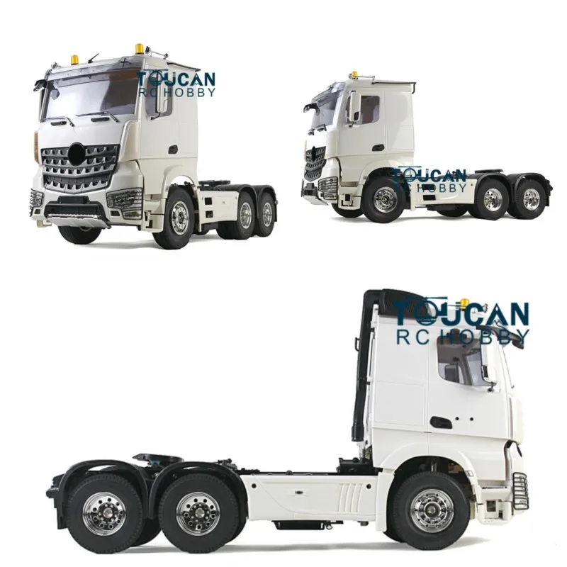 Stock de EE. UU. TOUCAN 1/14 3 ejes Tractor superior bajo camión remolque RC DIY modelo Kit Motor incluido para regalo para entusiastas