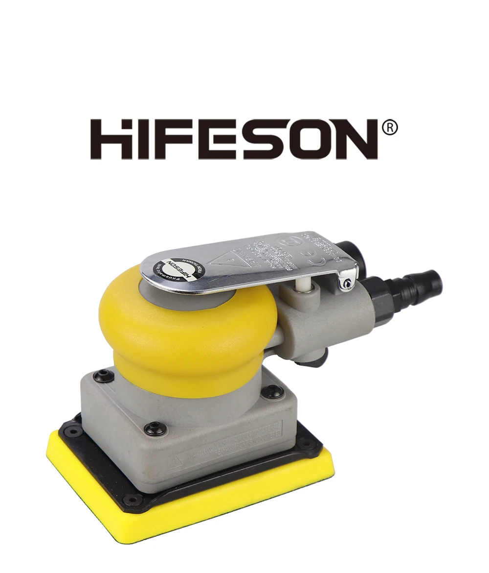 HIFESON Grindering Machine Car Air Sander Polisher With 20Pcs Sandpaper Pneumatic Cars Polishing Grinder Tool Square 70*100mm