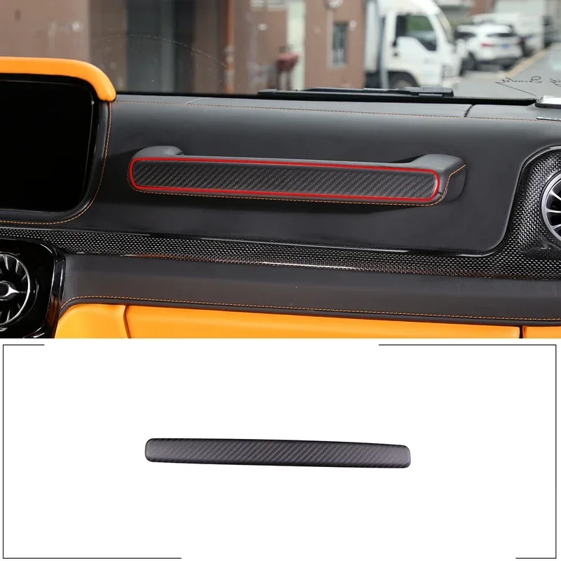 For Mercedes Benz G Class W463 G350 400 G55 G63 2019-2020 Car Glove Box Handle Cover Real Carbon Fiber Interior Accessories