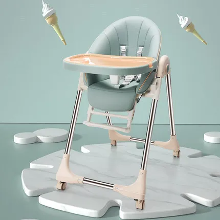 Babyfond  Multifunctional Adjustable Household Dining Table and Chair Folding Portable Children's Dining Table Chair
