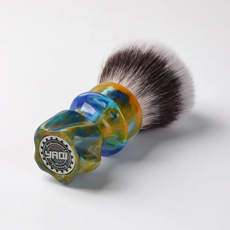 YAQI ليلة مرصعة بالنجوم جديد 28 مللي متر شعر صناعي للرجال فرشاة حلاقة مبللة مدمجة وخفيفة الوزن لرفيق ممتاز للرحلات