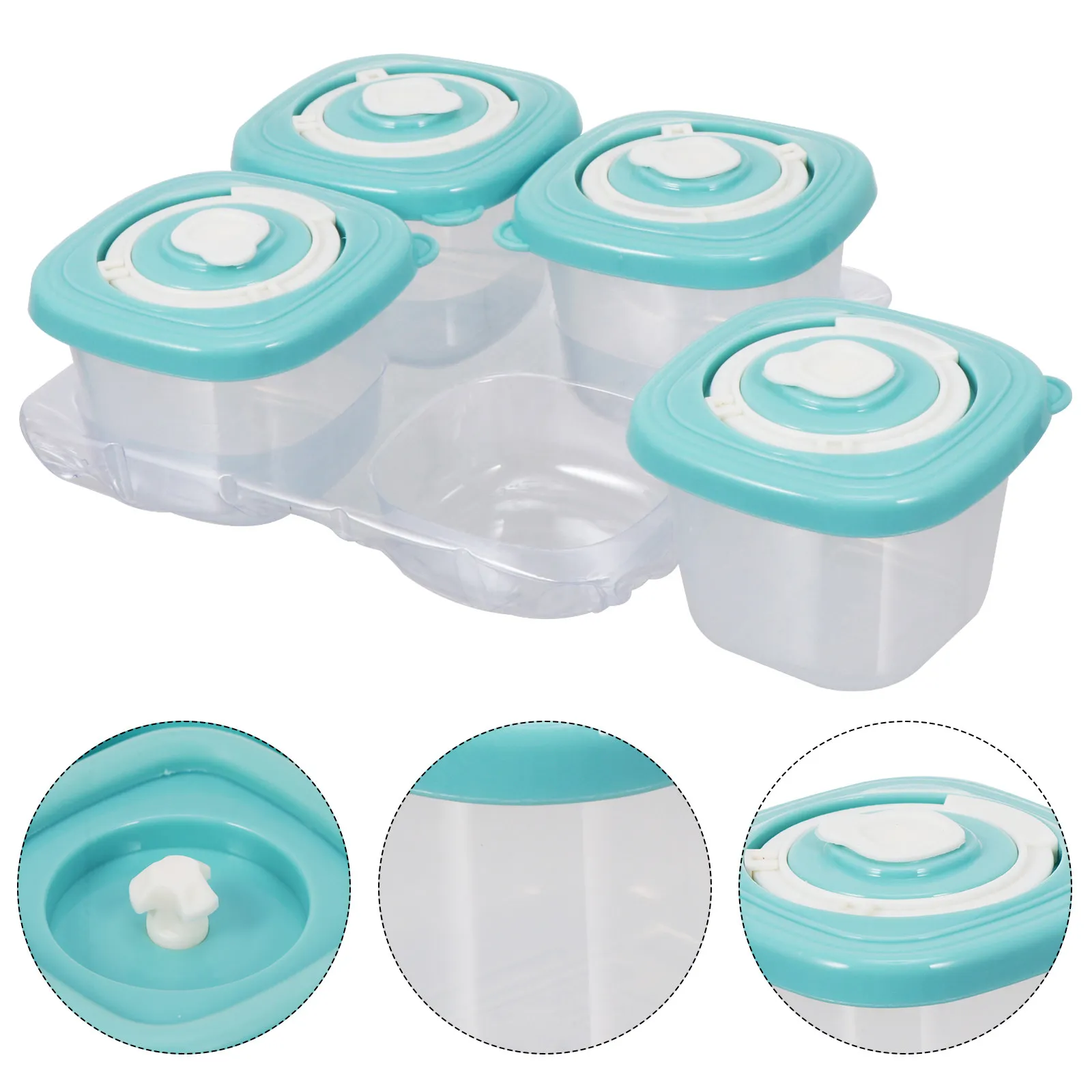 

4Pcs Baby Food Storage Boxes Set PP Tpe Silicone Snack Container for Infant Puree Powder Fruit Travel Portable Microwave Safe