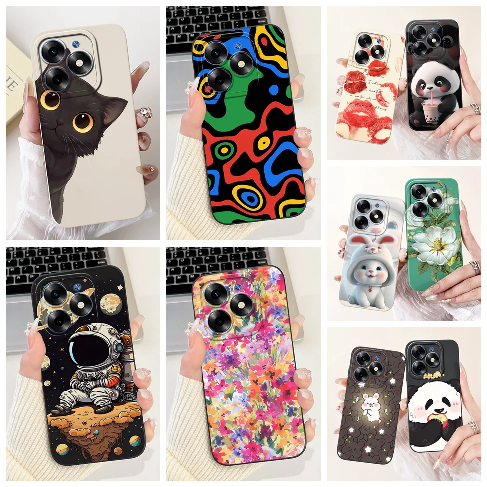 For Infinix Hot 40i X6528B Case Smart 8 Cute Luxury Silicone Phone Case For Infinix Smart 8 X6525 Back Cover Boys Girls Fundas