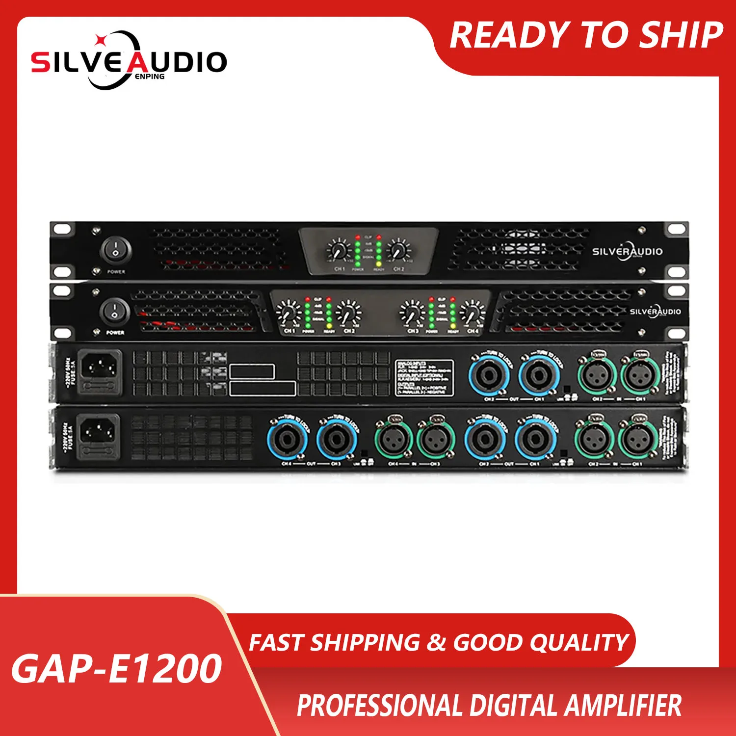 

GAP-E1200 Professional Power Control Class D Amplifier Power Stage Performance Audio DJ Suitable for Band/KTV/Home System