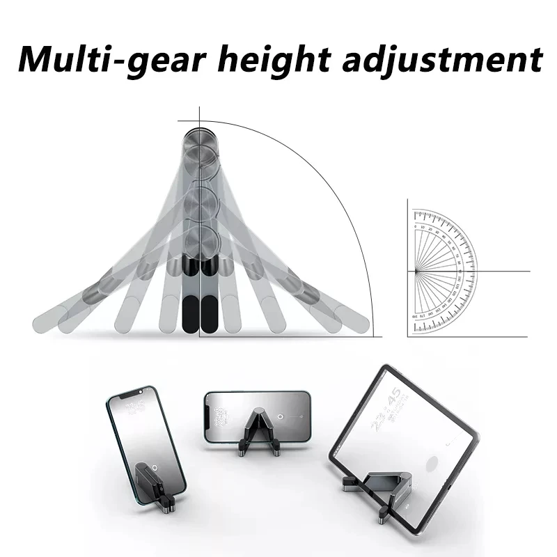 T1 Universal Portable Folding Desk Mount Holder Mini Size Aluminum Bracket Mobile Phone Cradle Foldable Stand for Cellphone iPad