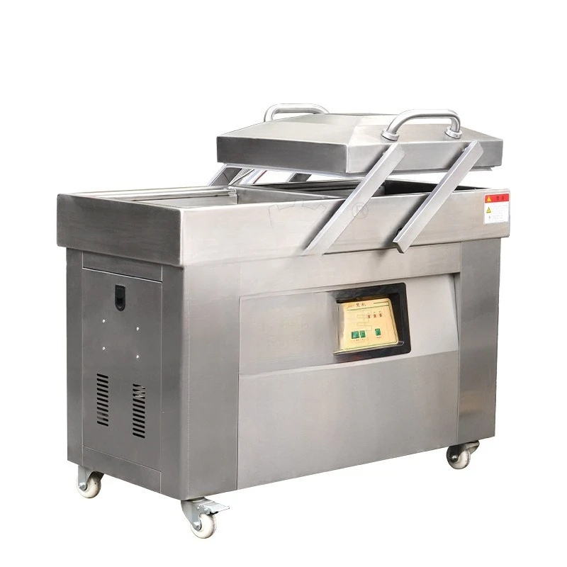 Vertical double-chamber vacuum packaging machine, vacuum sealing machine,  pumping machine, food packaging machine