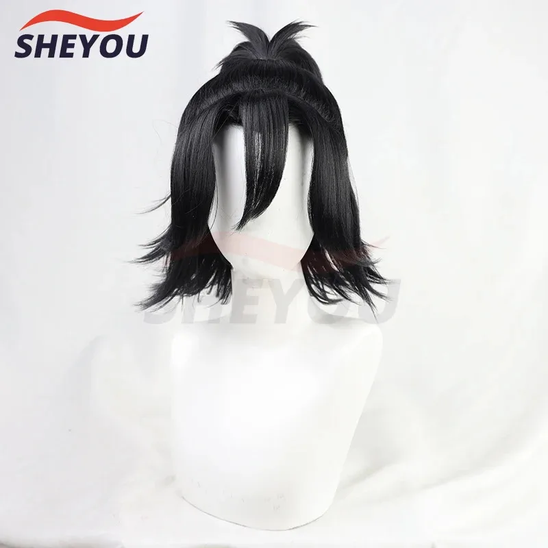 

asdh8@Horimiya Miyamura Izumi Cosplay Wig Hori-san and Miyamura-kun Black Short Straight Ponytail Synthetic Hair Role Play + Wig