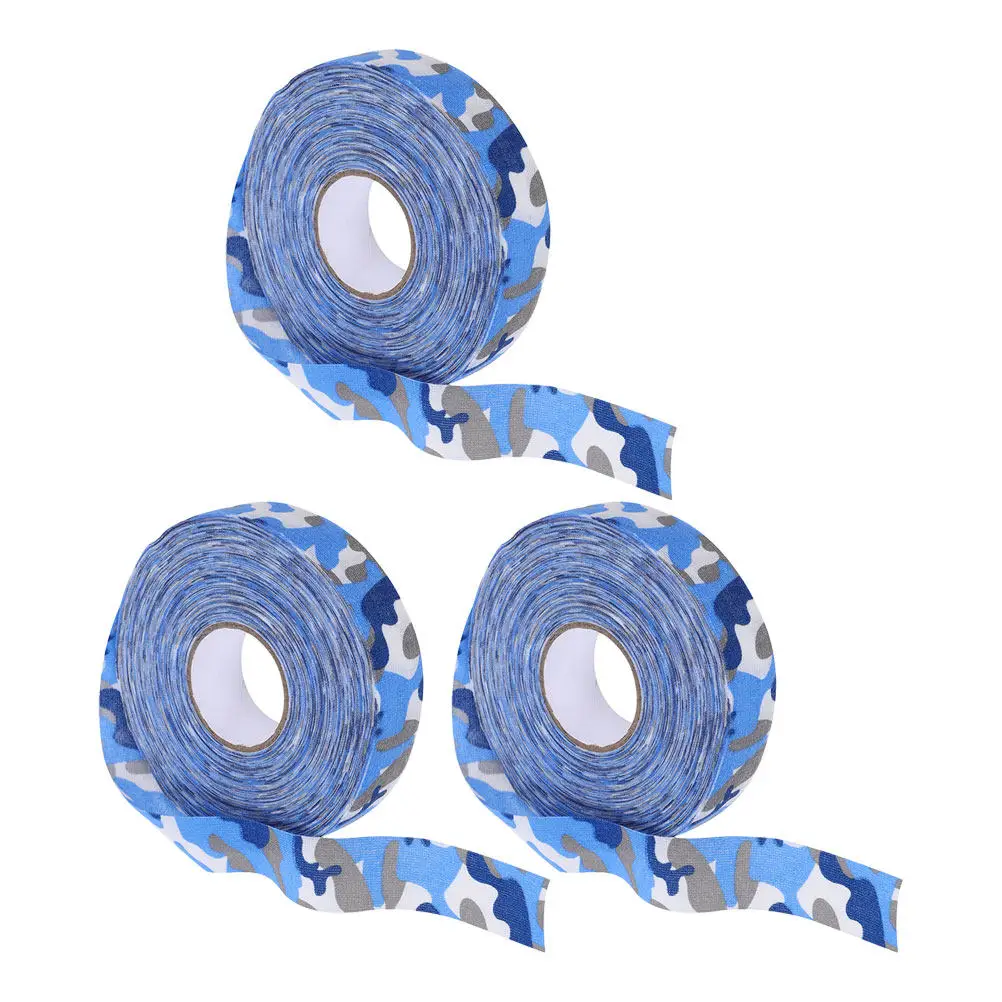 

3 Rolls Hockey Stick Tape: Polyester Cotton Camouflage Anti-Slip Hockey Stick Tape - Adhesive Sports Grip Wrapper For Enhanced C