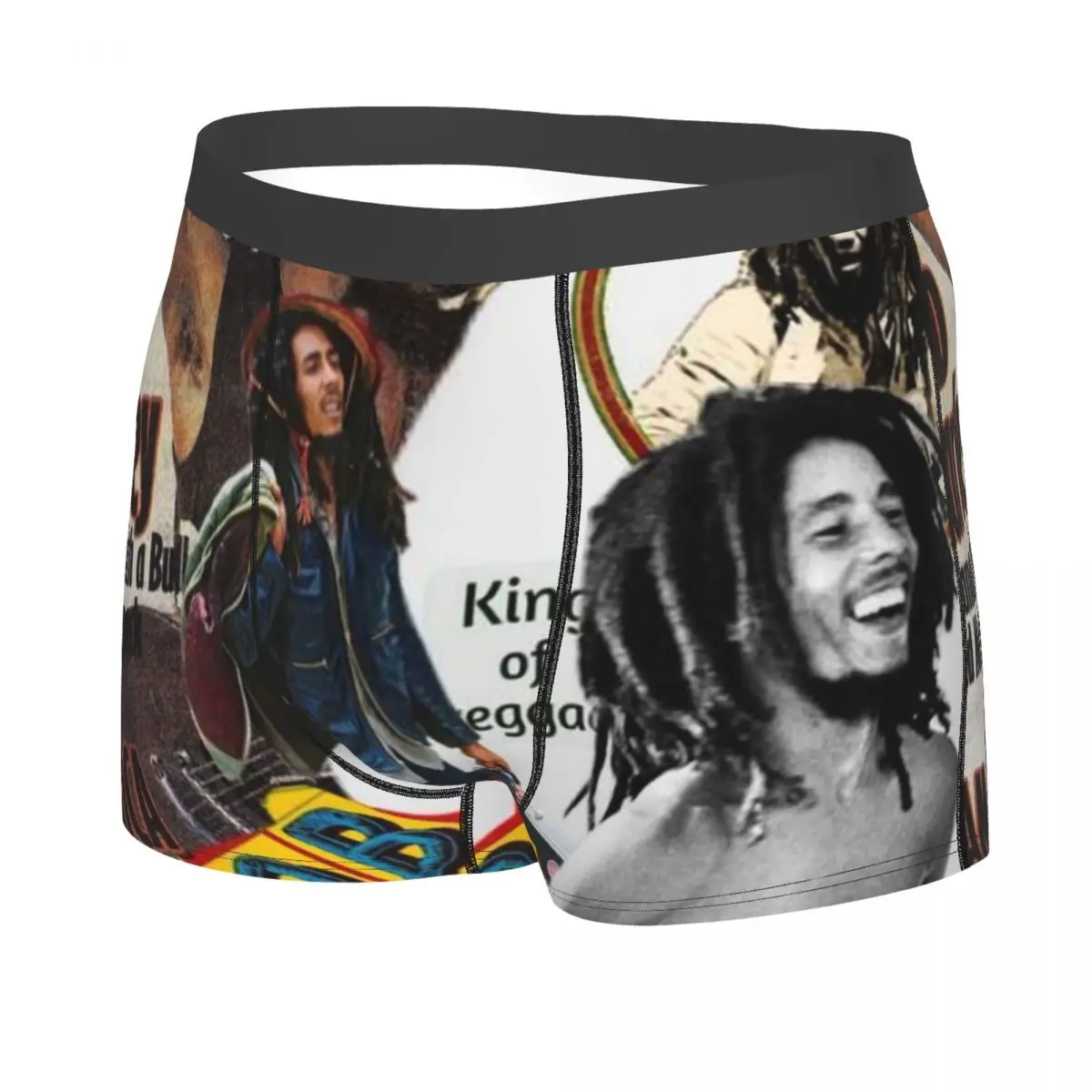 Reggae Singer Bob Marley Underwear Men Breathable Jamaican Singer Boxer Briefs Shorts Panties Soft Sexy Underpants For Male