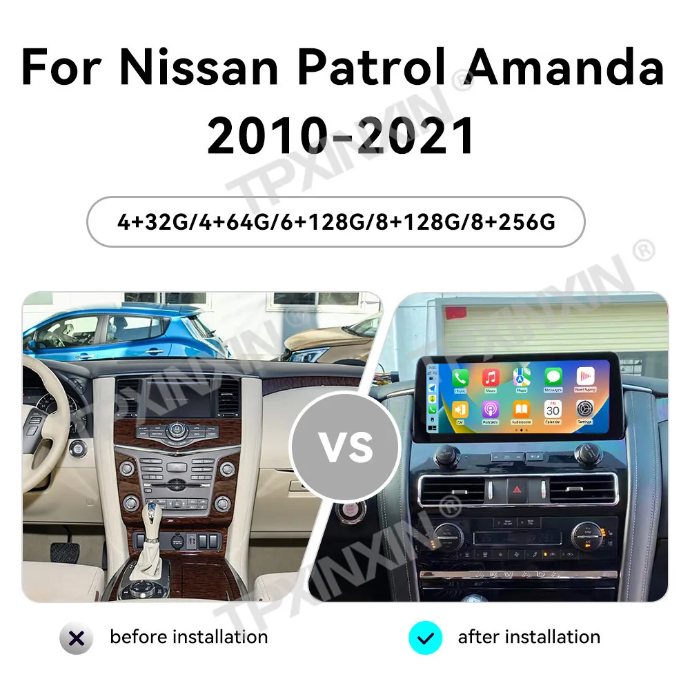 Car Accessories Radio For Nissan Patrol Amanda 2010-2021 Android Auto GPS Navigation Multimedia Stereo Receiver Head Unit